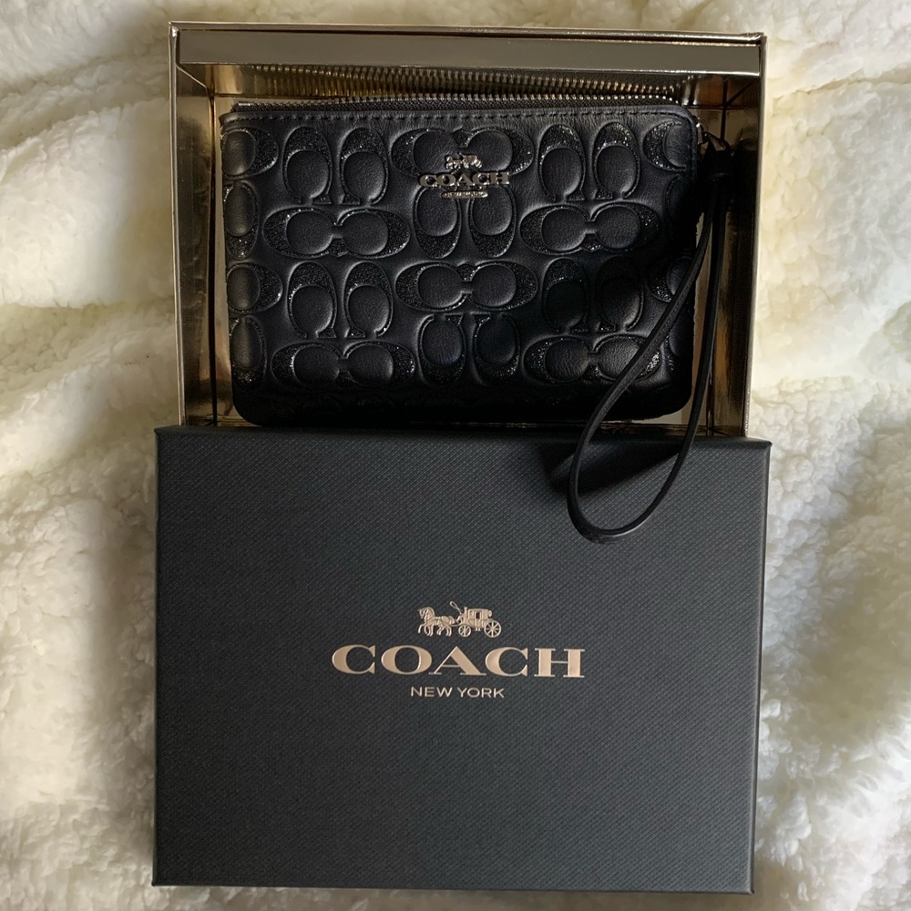 Black COACH wristlet